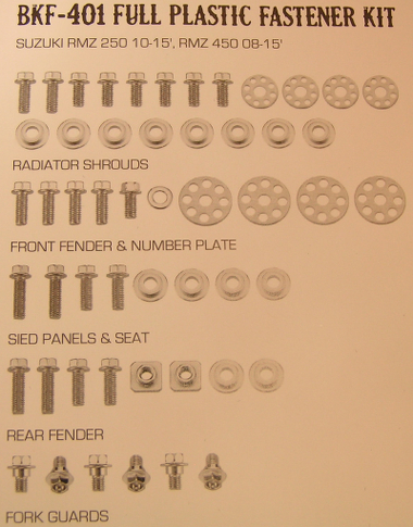 Screw/Bolt Kit Plastic Suz. RMZ250 10-, RMZ450 08-